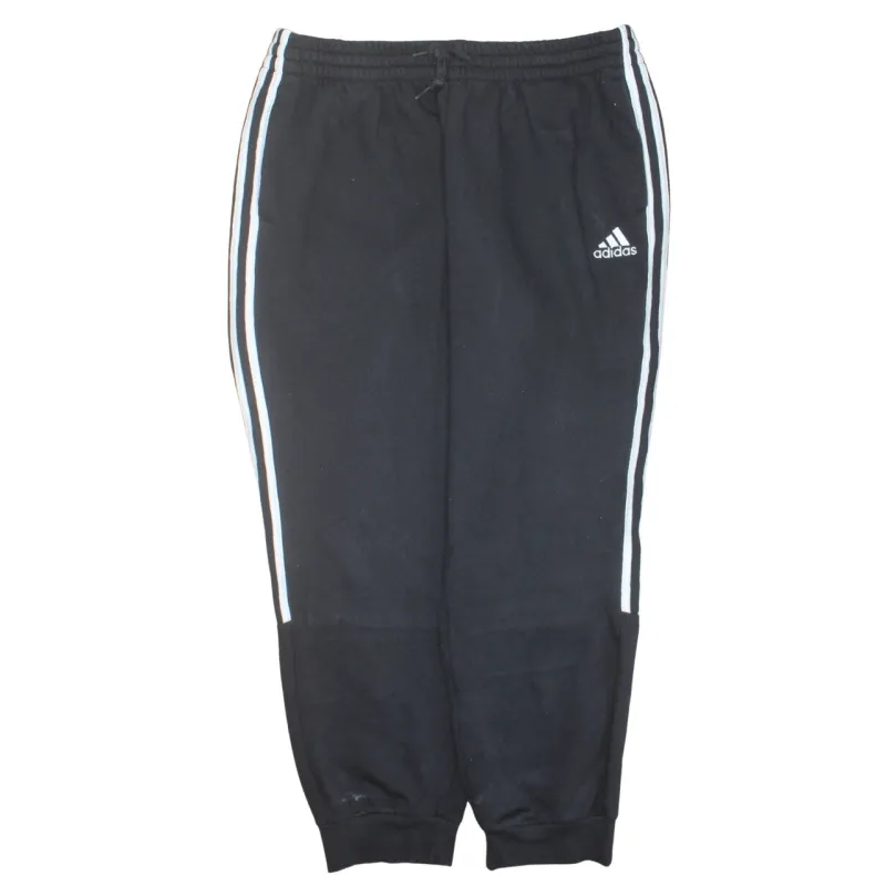Adidas Black Joggers Men's XLarge Embroidered Logo Three Stripe Side Cuffed Sweatpants sold by Vintage Club