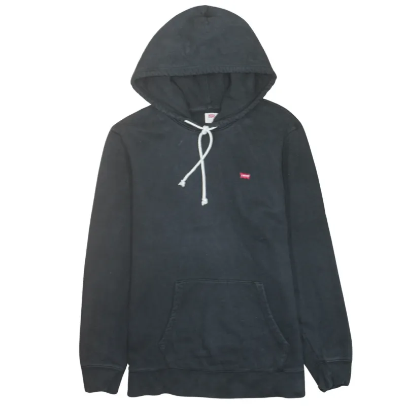 Levi's Black Hoodie Women's Large Small Red Tab Logo Drawstring Pullover Sweatshirt sold by Vintage Club