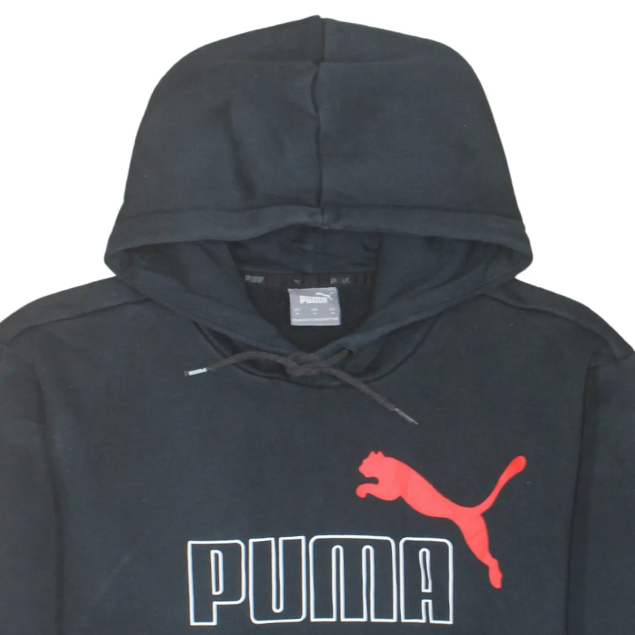 Puma Black Hoodie Women’s Medium Printed Logo Front Pocket Pullover Sweatshirt sold by Vintage Club product image thumbnail 3