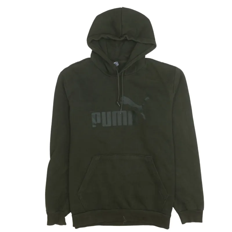 Puma Dark Green Hoodie Women’s Large Printed Logo Front Pocket Pullover Sweatshirt made by Puma