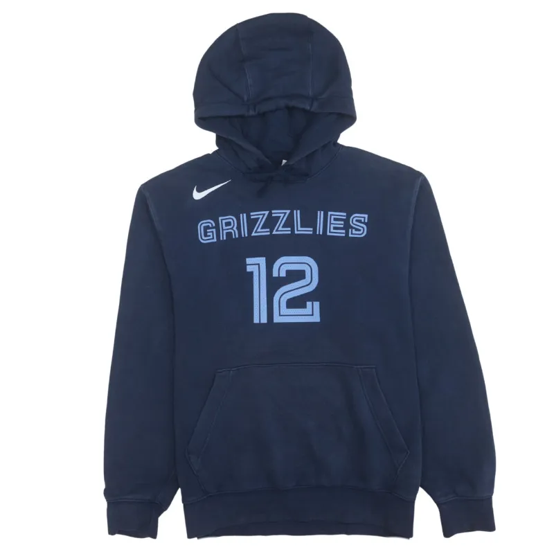 Nike Navy Blue Hoodie Men’s Medium Grizzlies 12 Morant Printed Logo Pullover Sweatshirt sold by Vintage Club