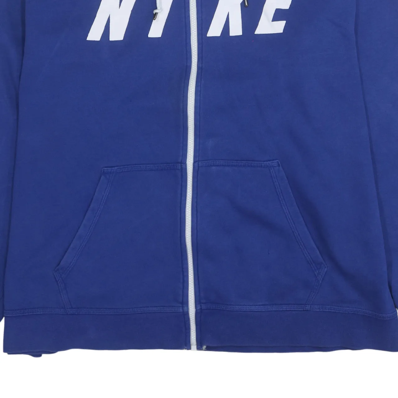 Nike Royal Blue Zip Hoodie Men's XXLarge Printed Logo Drawstring Pockets Fleece Sweatshirt sold by Vintage Club product image thumbnail 4
