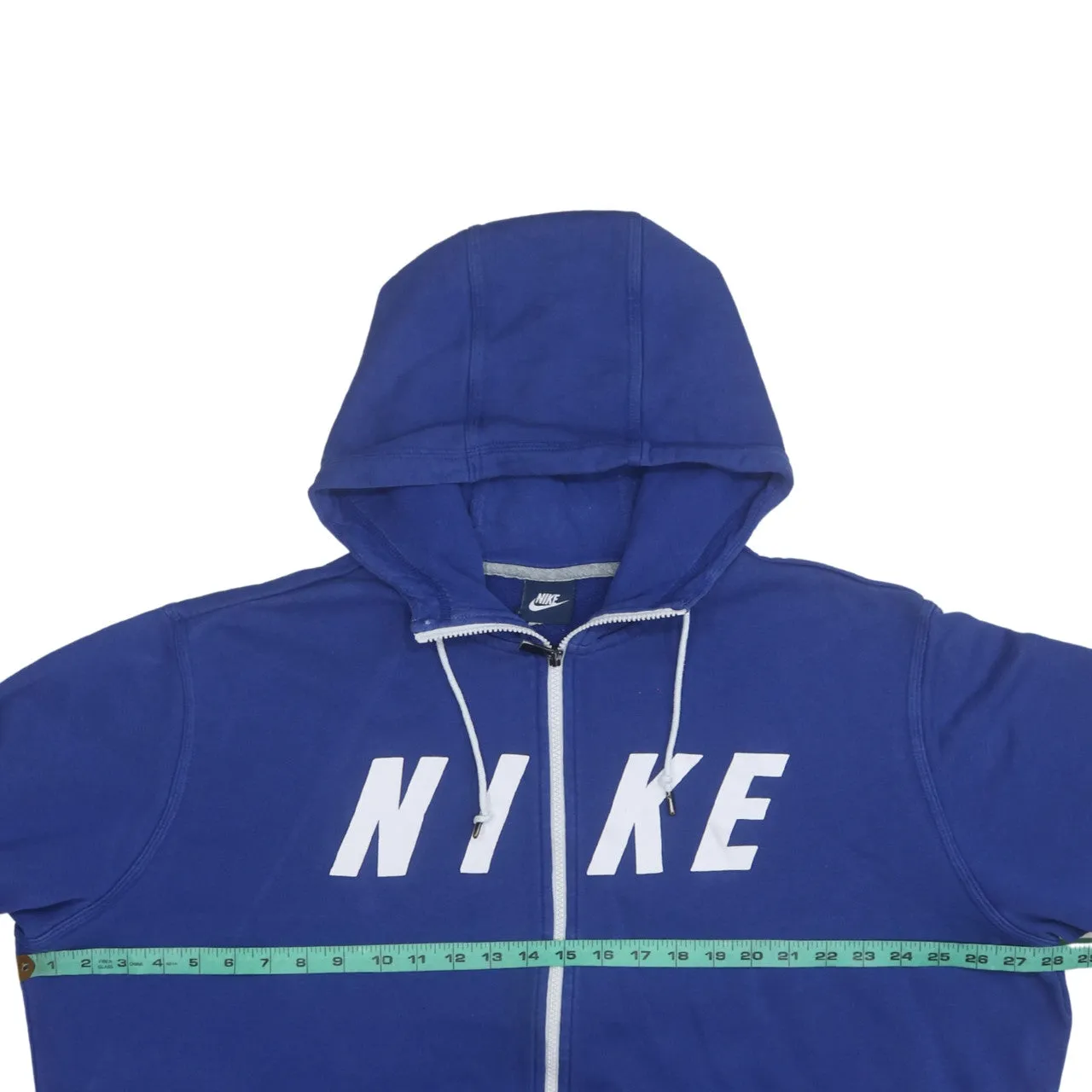 Nike Royal Blue Zip Hoodie Men's XXLarge Printed Logo Drawstring Pockets Fleece Sweatshirt sold by Vintage Club product image thumbnail 5