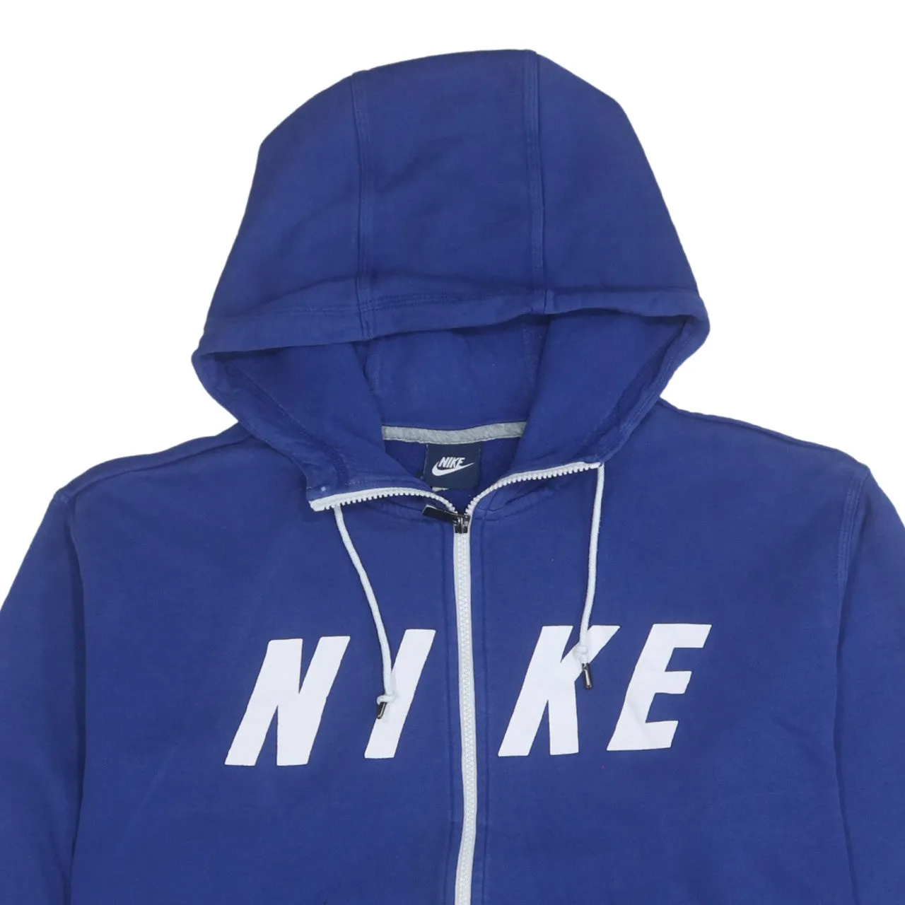 Nike Royal Blue Zip Hoodie Men's XXLarge Printed Logo Drawstring Pockets Fleece Sweatshirt sold by Vintage Club product image thumbnail 3