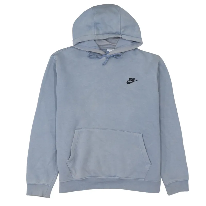 Nike Light Grey Hoodie Men's Large Embroidered Swoosh Logo Front Pocket Pullover Sweatshirt made by Nike