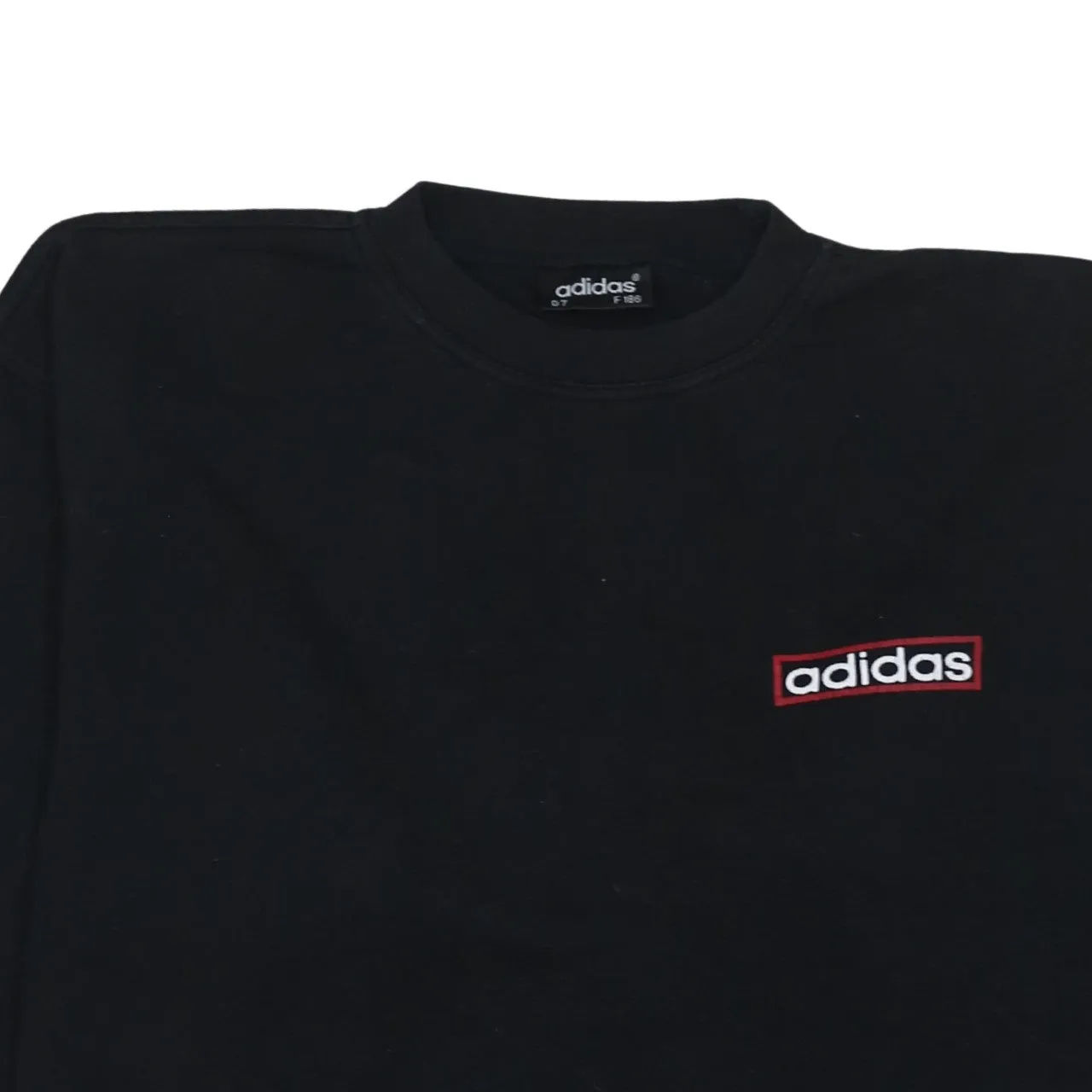 Adidas Black Sweatshirt Men's Large Embroidered Chest Logo Big Back Graphic Pullover Fleece Top sold by Vintage Club product image thumbnail 3