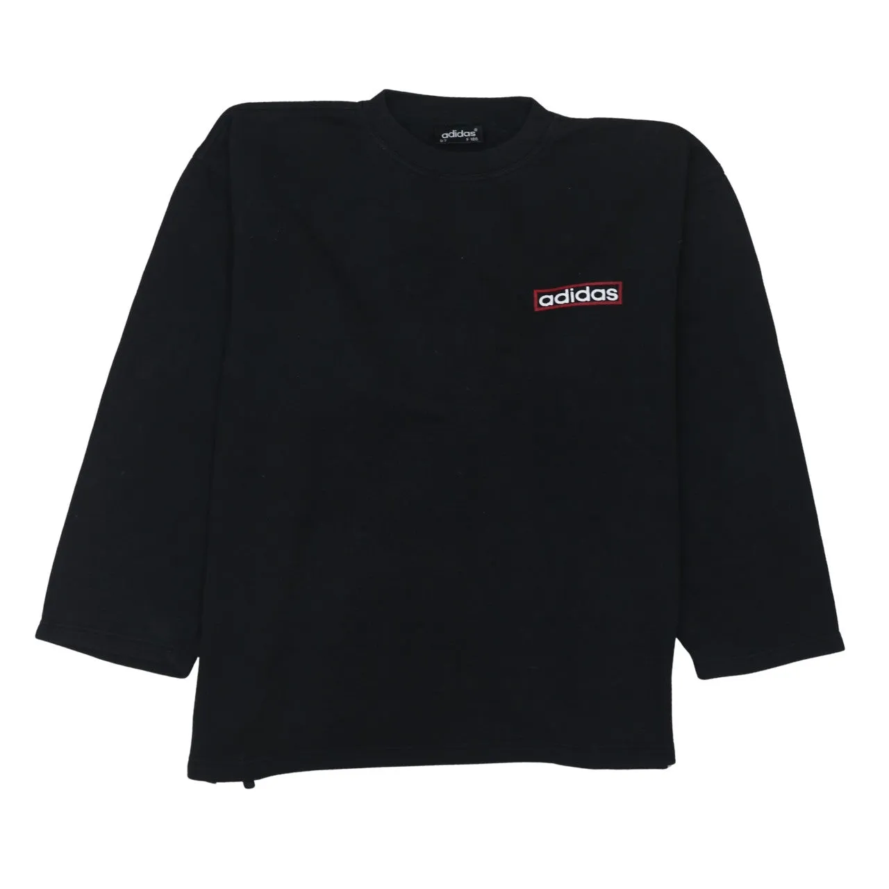 Adidas Black Sweatshirt Men's Large Embroidered Chest Logo Big Back Graphic Pullover Fleece Top sold by Vintage Club