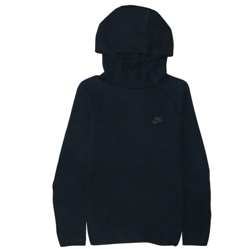 Nike Black Hoodie Men's Small Embroidered Swoosh Minimal Pullover Hooded Sweatshirt sold by Vintage Club