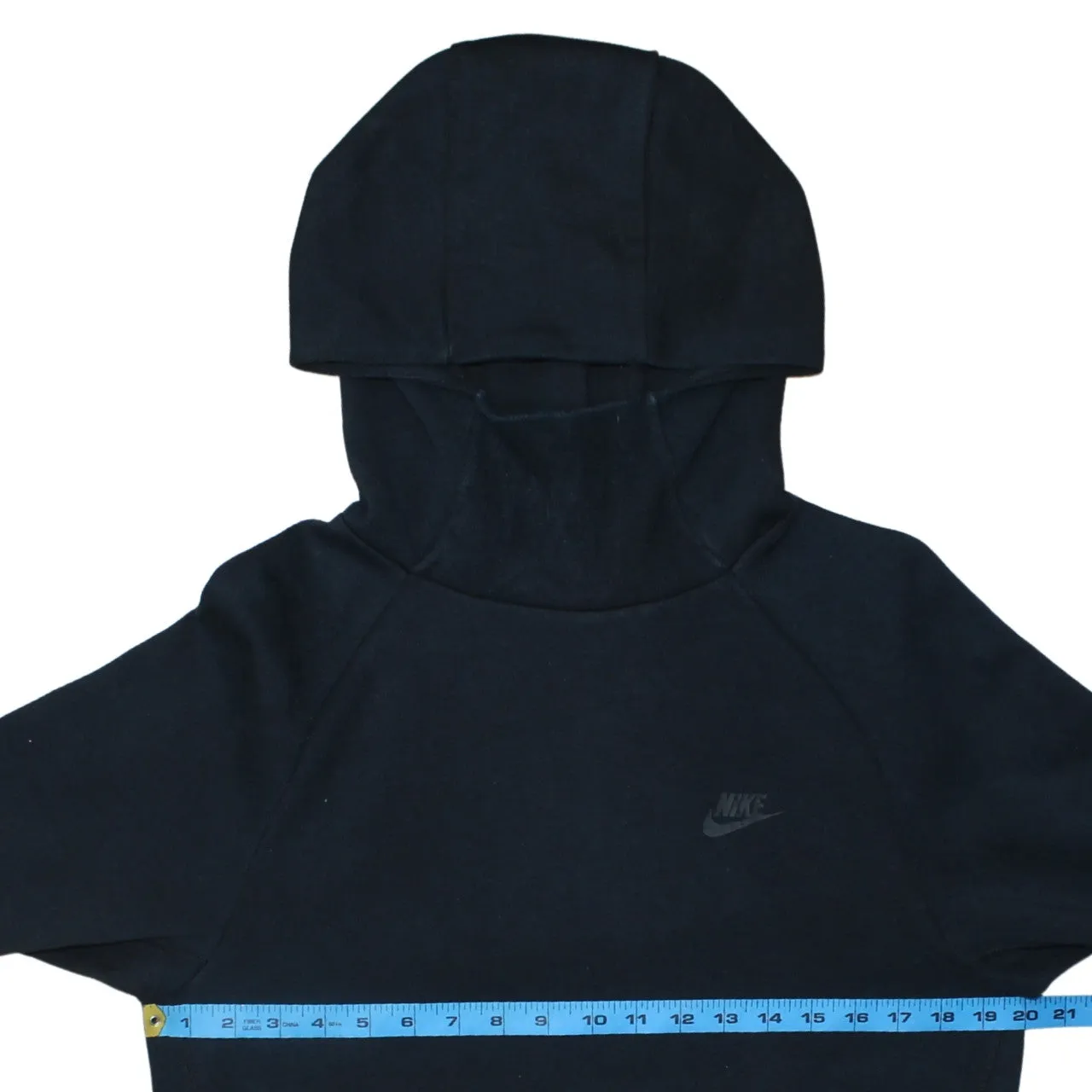 Nike Black Hoodie Men's Small Embroidered Swoosh Minimal Pullover Hooded Sweatshirt sold by Vintage Club product image thumbnail 5