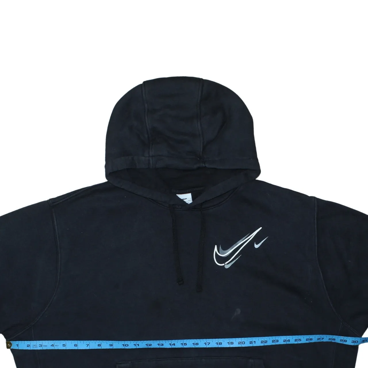 Nike Black Hoodie Men's XXLarge Printed Swoosh Chest Logo Front Pocket Pullover Sweatshirt sold by Vintage Club product image thumbnail 5