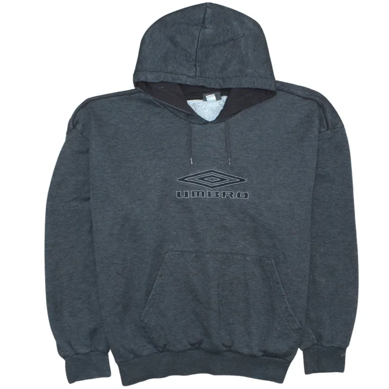 Umbro Charcoal Grey Hoodie Women's XXLarge Embroidered Logo Front Pocket Pullover Sweatshirt sold by Vintage Club