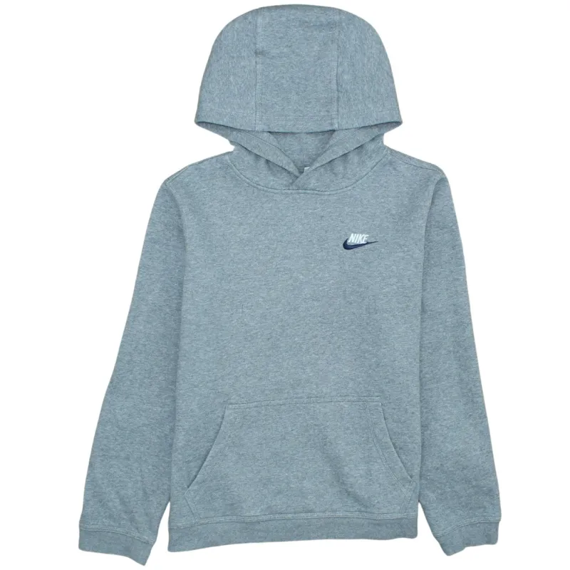 Nike Grey Hoodie Women’s XLarge Embroidered Swoosh Logo Front Pouch Fleece Pullover Sweatshirt sold by Vintage Club