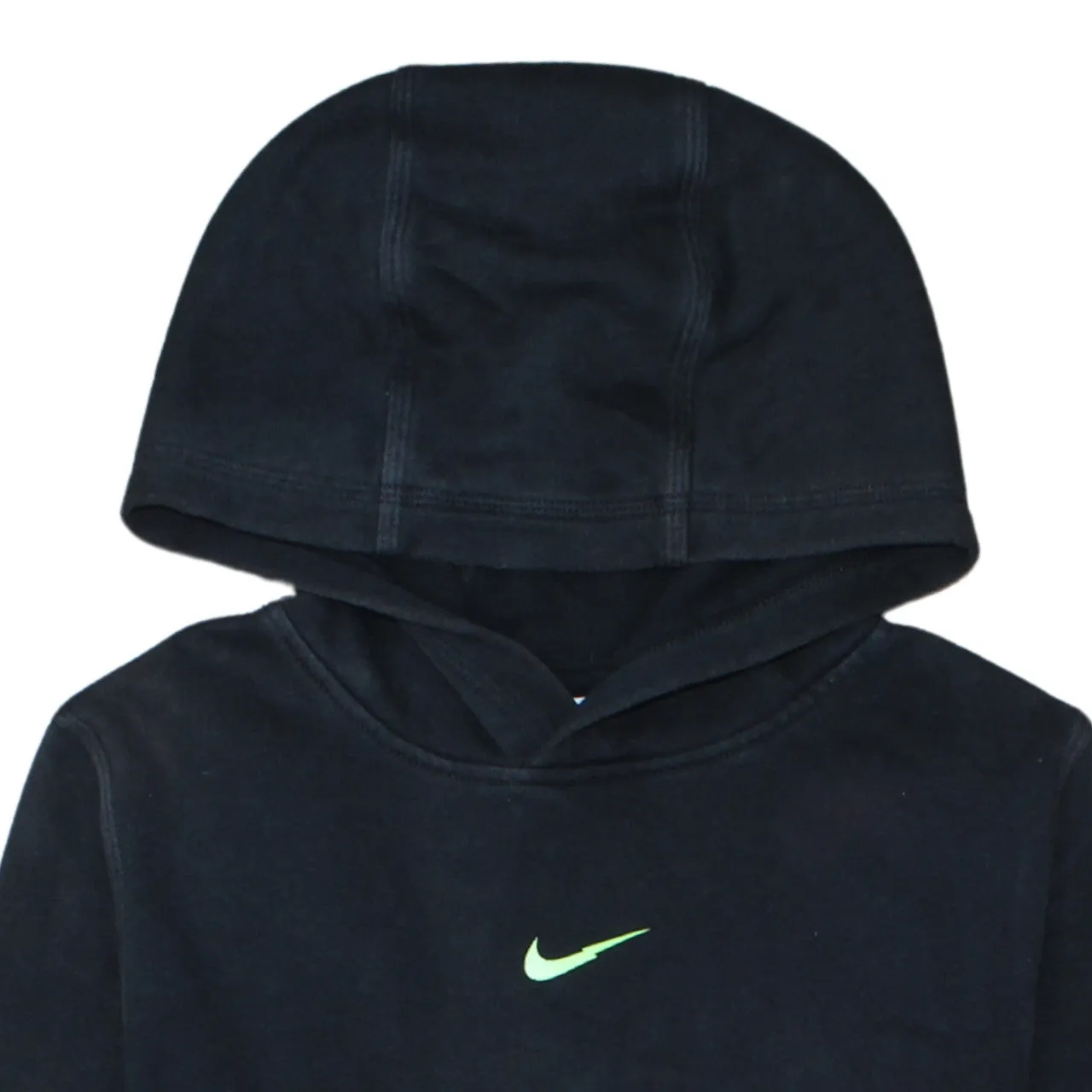 Nike Black Hoodie Women’s XLarge Printed Swoosh Logo Front Pouch Pullover Sweatshirt sold by Vintage Club product image thumbnail 3