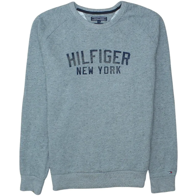Tommy Hilfiger Grey Sweatshirt Women's XLarge Embroidered Hilfiger New York Logo Crewneck Pullover made by Tommy Hilfiger