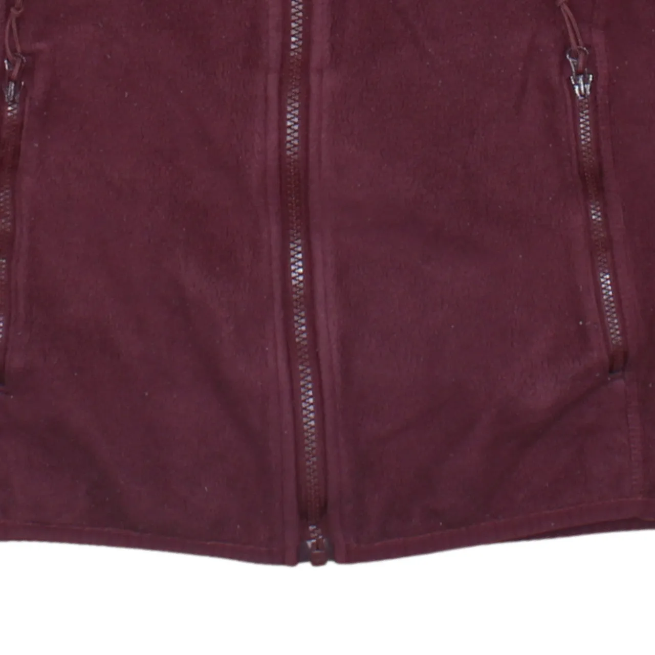 The North Face Burgundy Red Fleece Jacket Women’s Large Embroidered Chest Logo Zip Pockets Outerwear sold by Vintage Club product image thumbnail 4