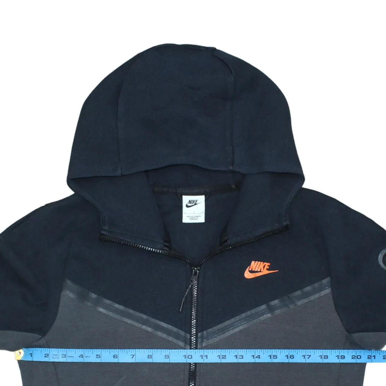 Nike Black Grey Full Zip Hoodie Men’s Small Embroidered Swoosh Arm Zip Pocket Sweatshirt sold by Vintage Club product image thumbnail 5