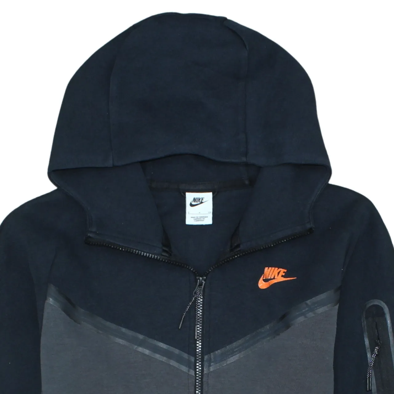 Nike Black Grey Full Zip Hoodie Men’s Small Embroidered Swoosh Arm Zip Pocket Sweatshirt sold by Vintage Club product image thumbnail 3