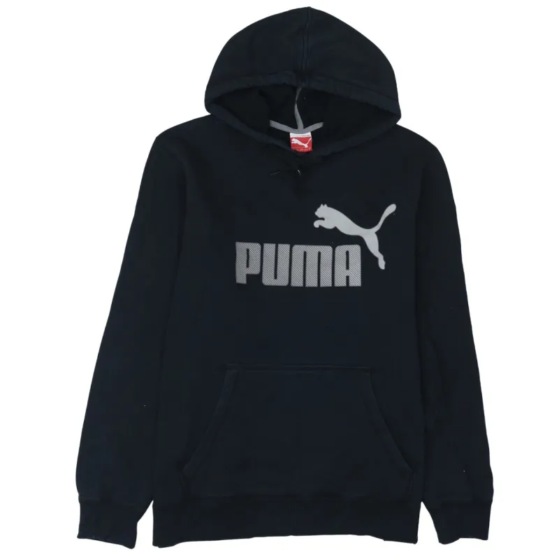 Puma Black Hoodie Women’s XLarge Printed Logo Front Pouch Pocket Pullover Sweatshirt sold by Vintage Club