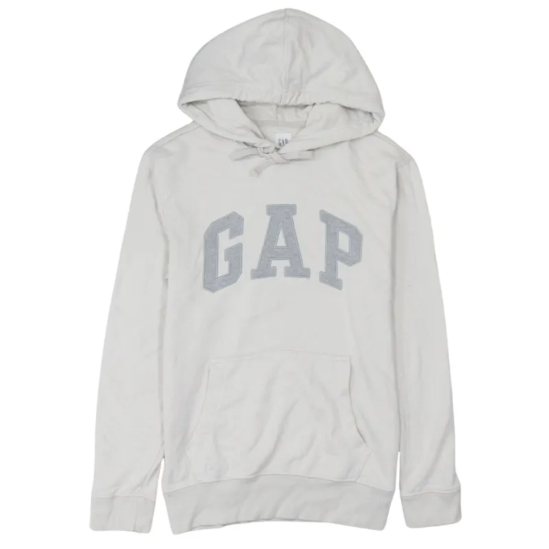 Gap Beige Cream Hoodie Men's XSmall Printed Logo Front Pocket Pullover Sweatshirt made by Vintage Club