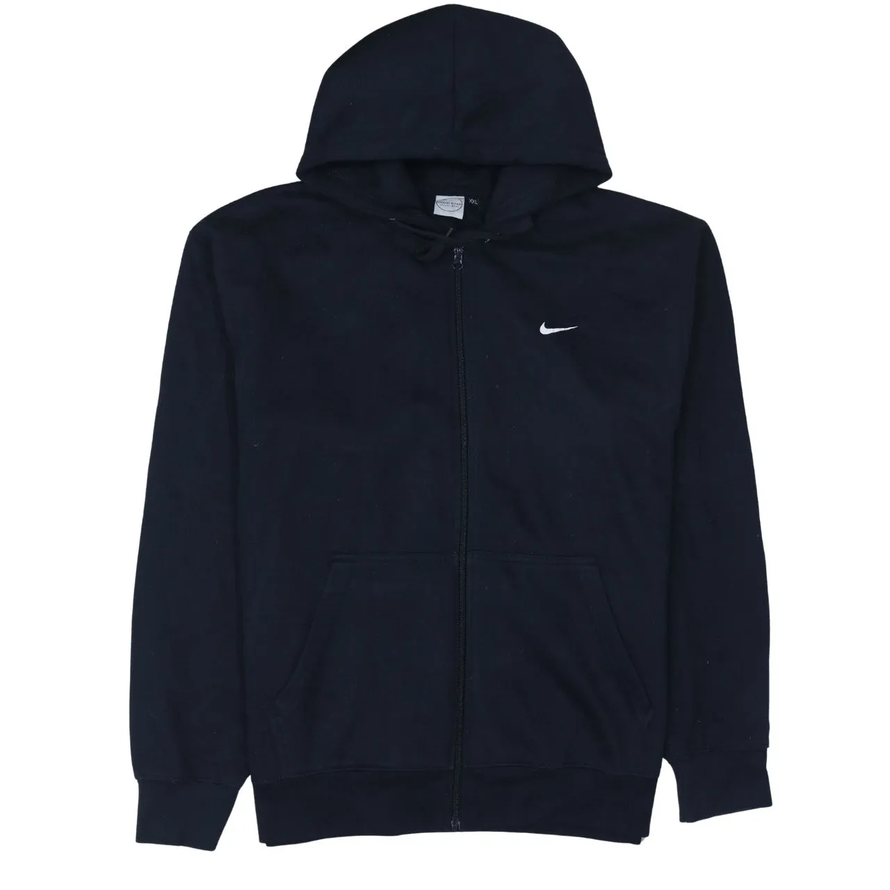 Nike Navy Blue Full Zip Hoodie Women's XXLarge Embroidered Swoosh Front Pockets Fleece Sweatshirt sold by Vintage Club