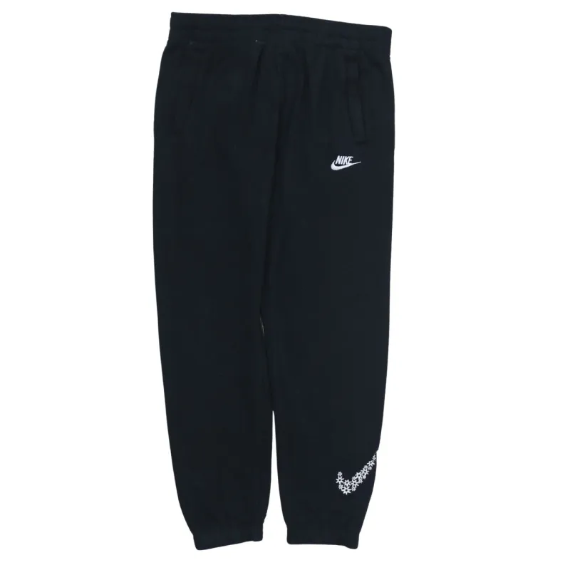 Nike Black Joggers Sweatpants Men's XLarge Embroidered Logos Elastic Waist Cuffed Hem Trousers made by Nike