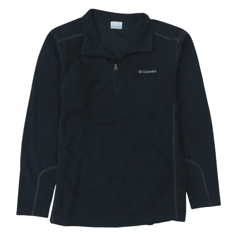 Columbia Black Fleece Jumper Women’s Large Quarter Zip Embroidered Logo Pullover Top sold by Vintage Club