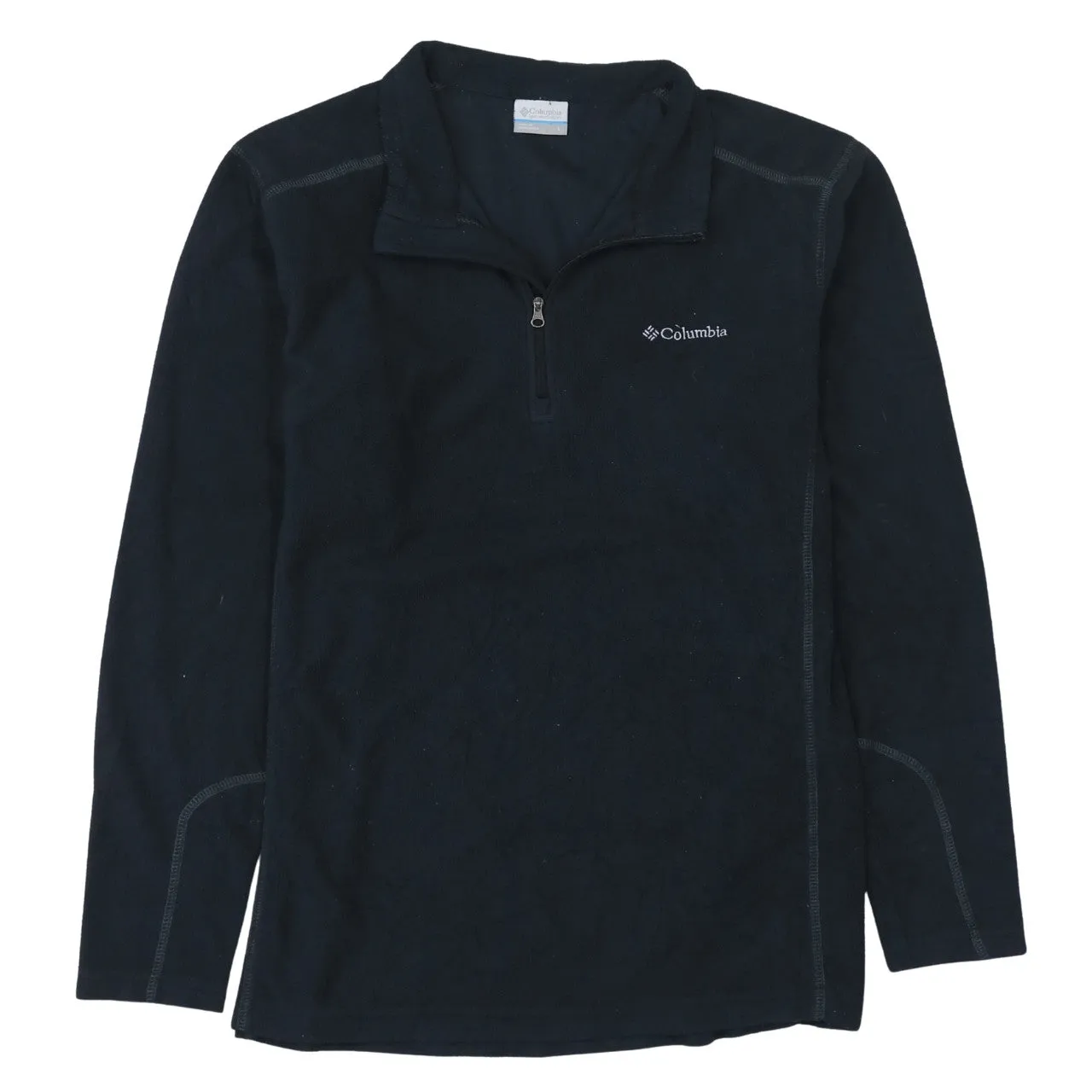 Columbia Black Fleece Jumper Women’s Large Quarter Zip Embroidered Logo Pullover Top sold by Vintage Club