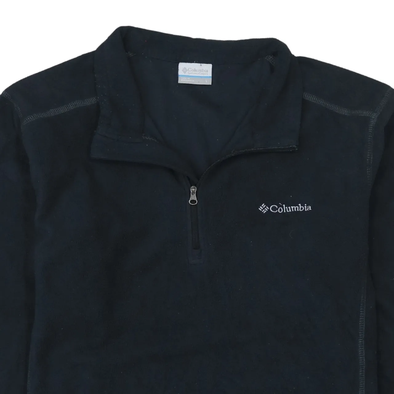 Columbia Black Fleece Jumper Women’s Large Quarter Zip Embroidered Logo Pullover Top sold by Vintage Club product image thumbnail 3
