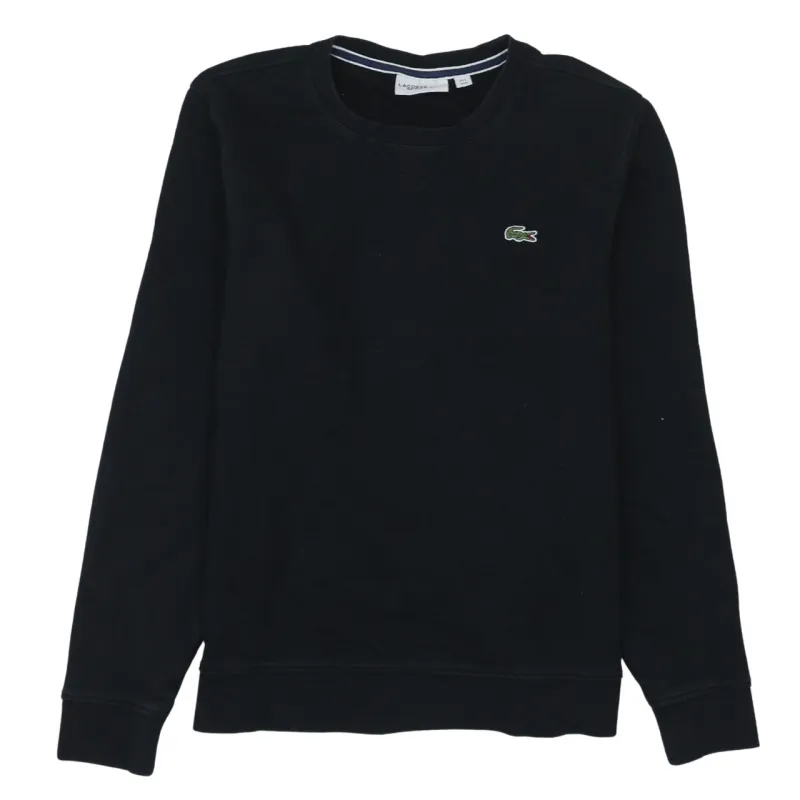 Lacoste Black Sweatshirt Women's Medium Embroidered Croc Logo Crewneck Pullover Jumper sold by Vintage Club