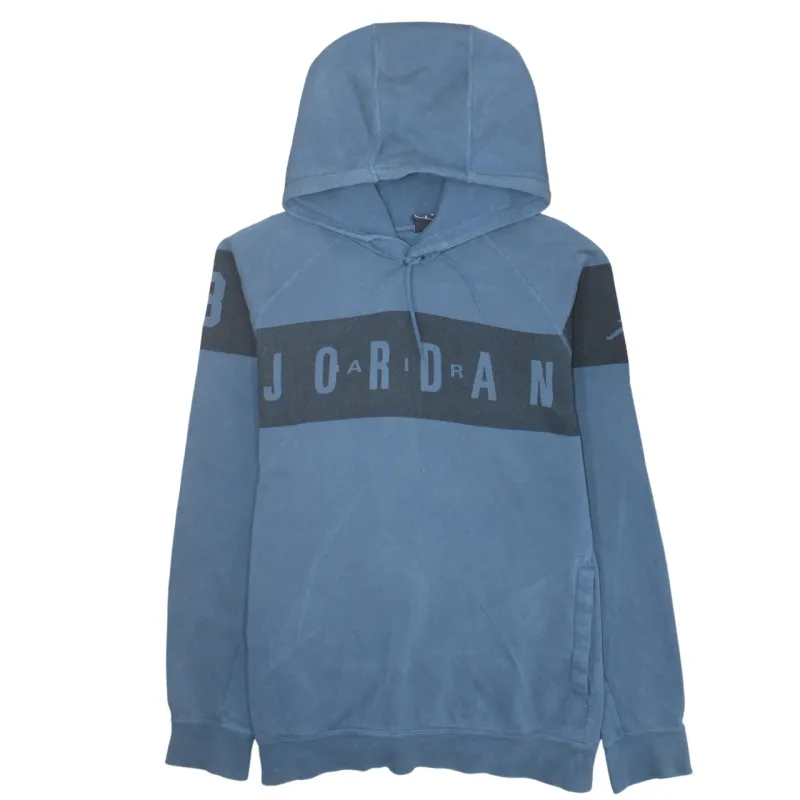 Jordan Blue Hoodie Women’s Large Printed Chest Logo Number 23 Sleeve Pullover Sweatshirt made by Jordan