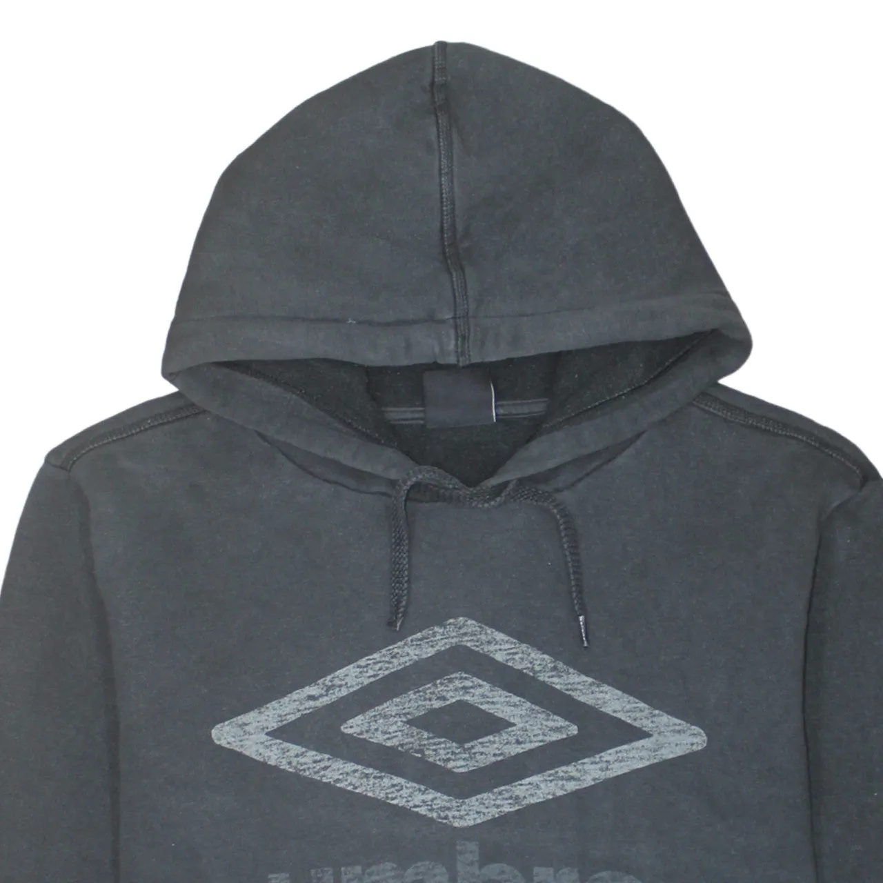 Umbro Faded Black Hoodie Women’s XLarge Printed Chest Logo Drawstring Hood Pullover Sweatshirt sold by Vintage Club product image thumbnail 3