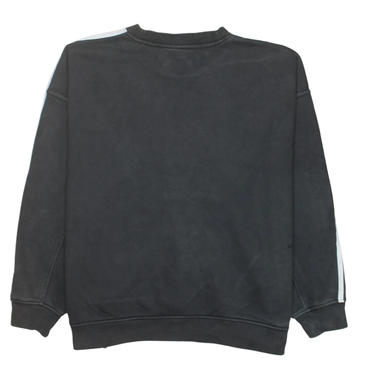 Adidas Black Sweatshirt Women’s Medium Embroidered Trefoil Logo Three Stripe Sleeves Pullover sold by Vintage Club product image thumbnail 2