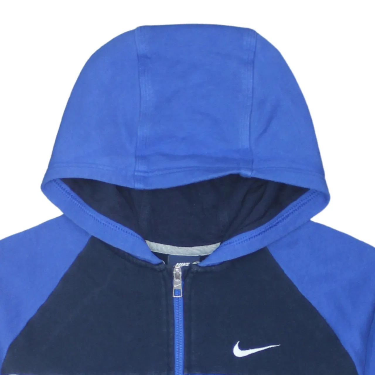 Nike Blue Full Zip Hoodie Women’s XLarge Embroidered Swoosh Colour Block Fleece Sweatshirt sold by Vintage Club product image thumbnail 3