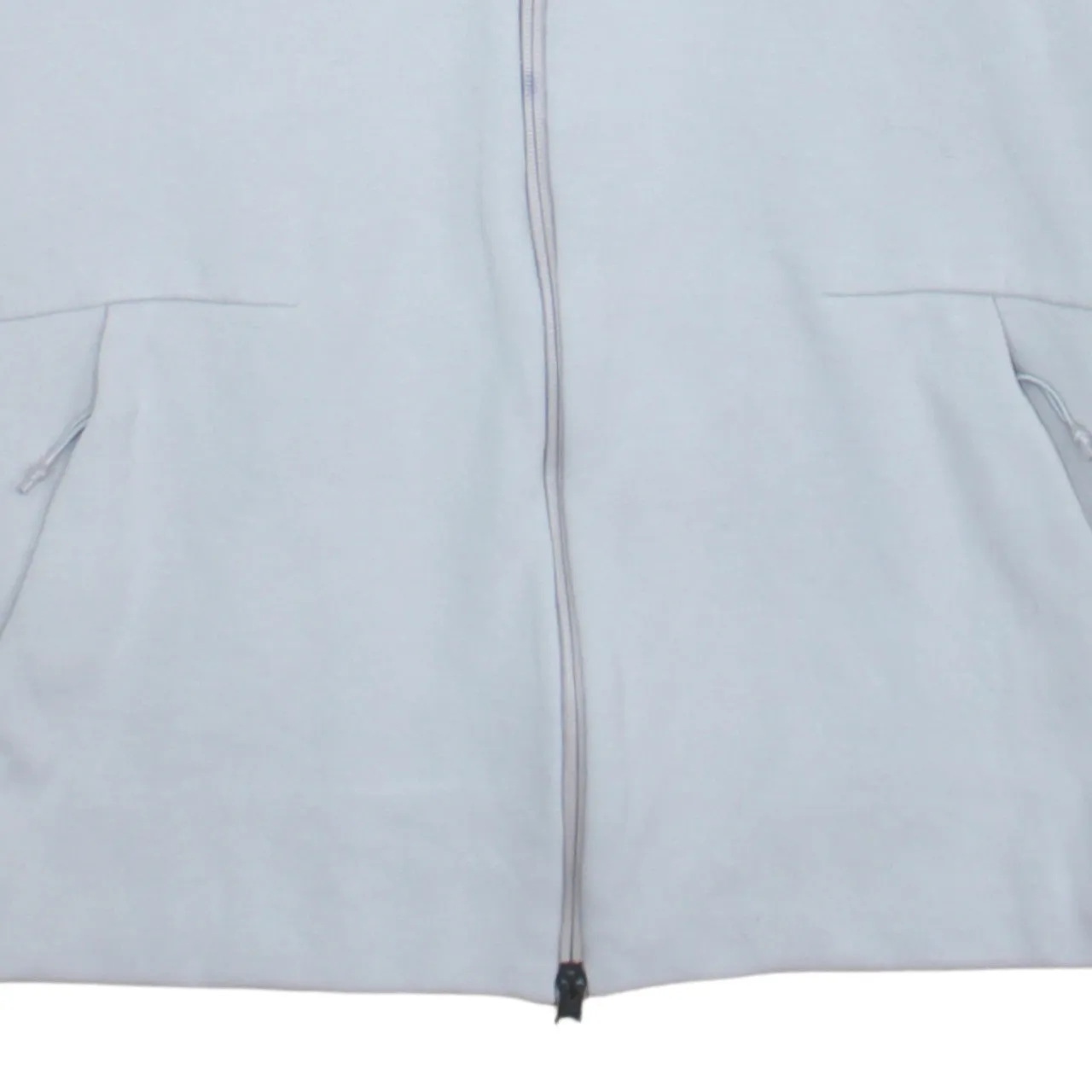 Adidas Light Grey Full Zip Hoodie Women’s Large Printed Sleeve Logo Zip Pockets Sweatshirt sold by Vintage Club product image thumbnail 4