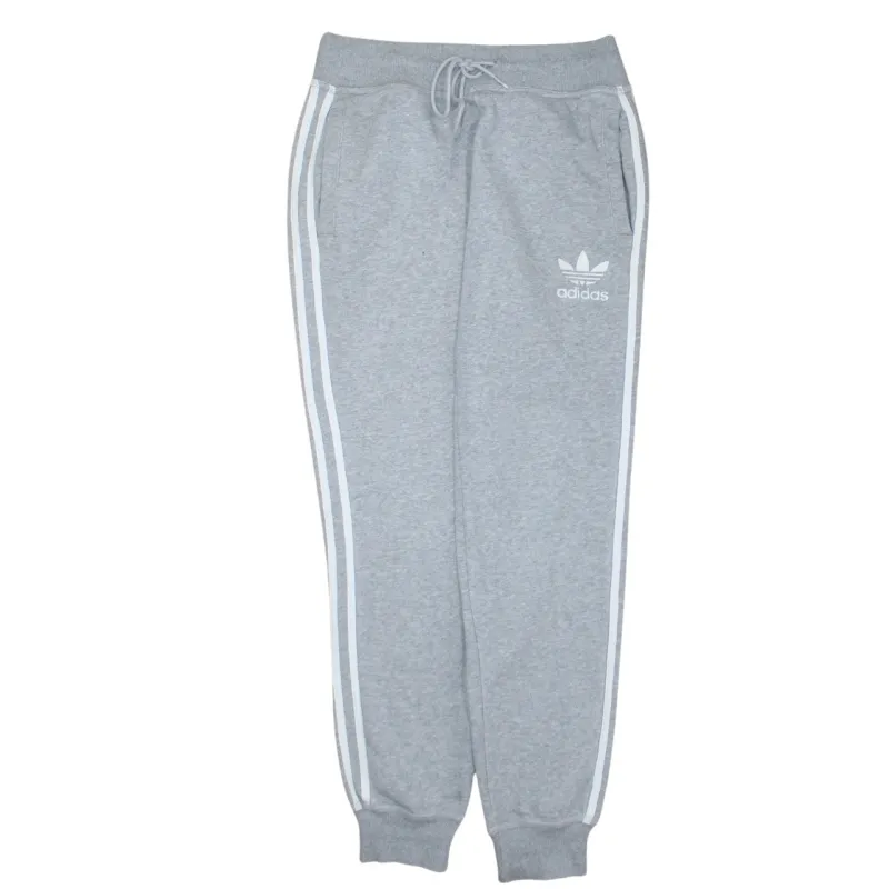 Adidas Grey Joggers Women’s Small Trefoil Logo Side Stripe Cuffed Sweatpants sold by Vintage Club