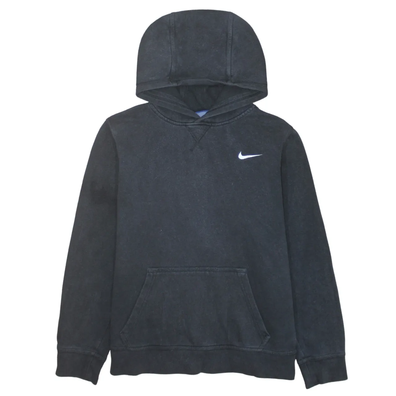 Nike Black Pullover Hoodie Women’s XLarge Embroidered Swoosh Front Pocket Fleece Sweatshirt sold by Vintage Club