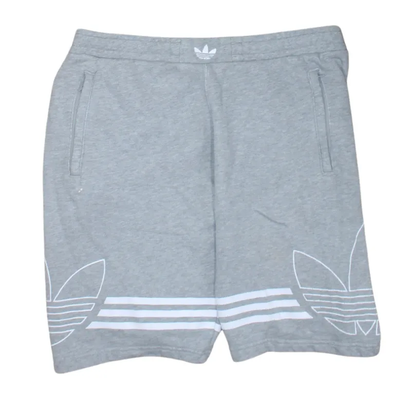 Adidas Grey Shorts Men's Medium Trefoil Logo Three Stripe Print Casual Sportswear sold by Vintage Club