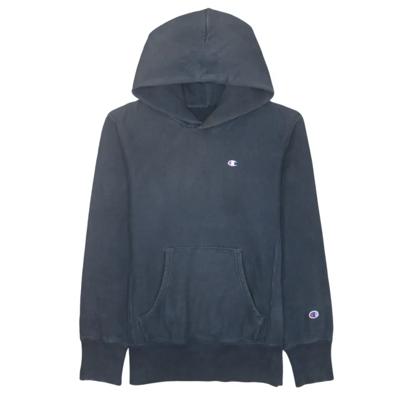 Champion Faded Black Hoodie Men's Small Embroidered C Logo Front Pocket Pullover Sweatshirt sold by Vintage Club