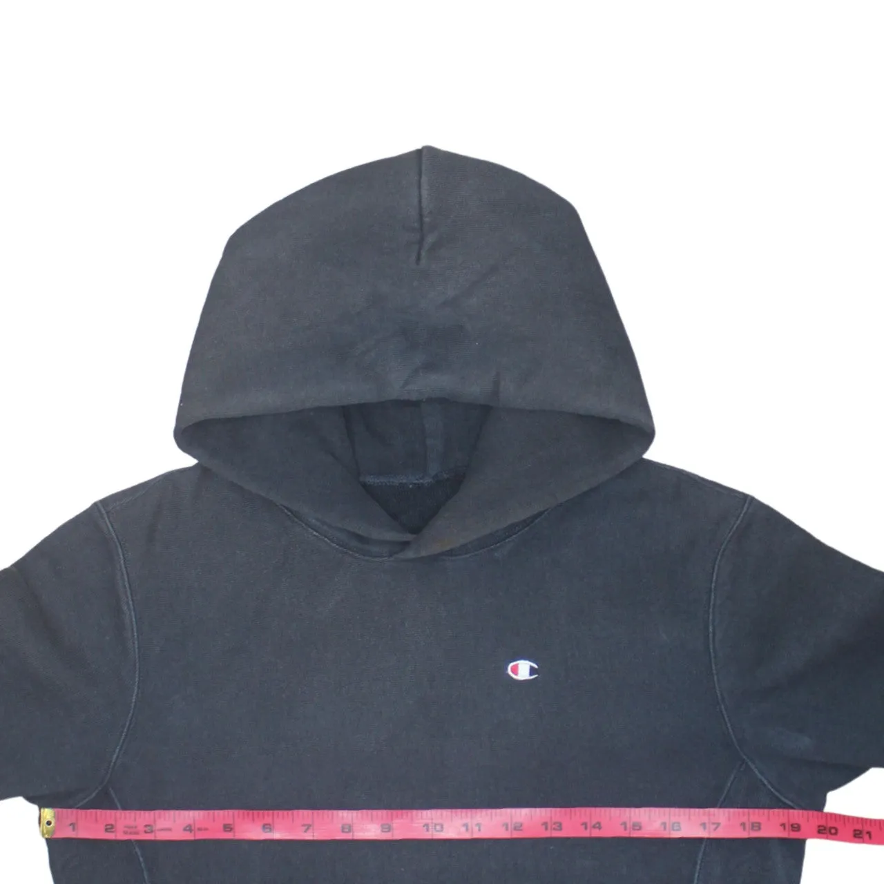 Champion Faded Black Hoodie Men's Small Embroidered C Logo Front Pocket Pullover Sweatshirt sold by Vintage Club product image thumbnail 5