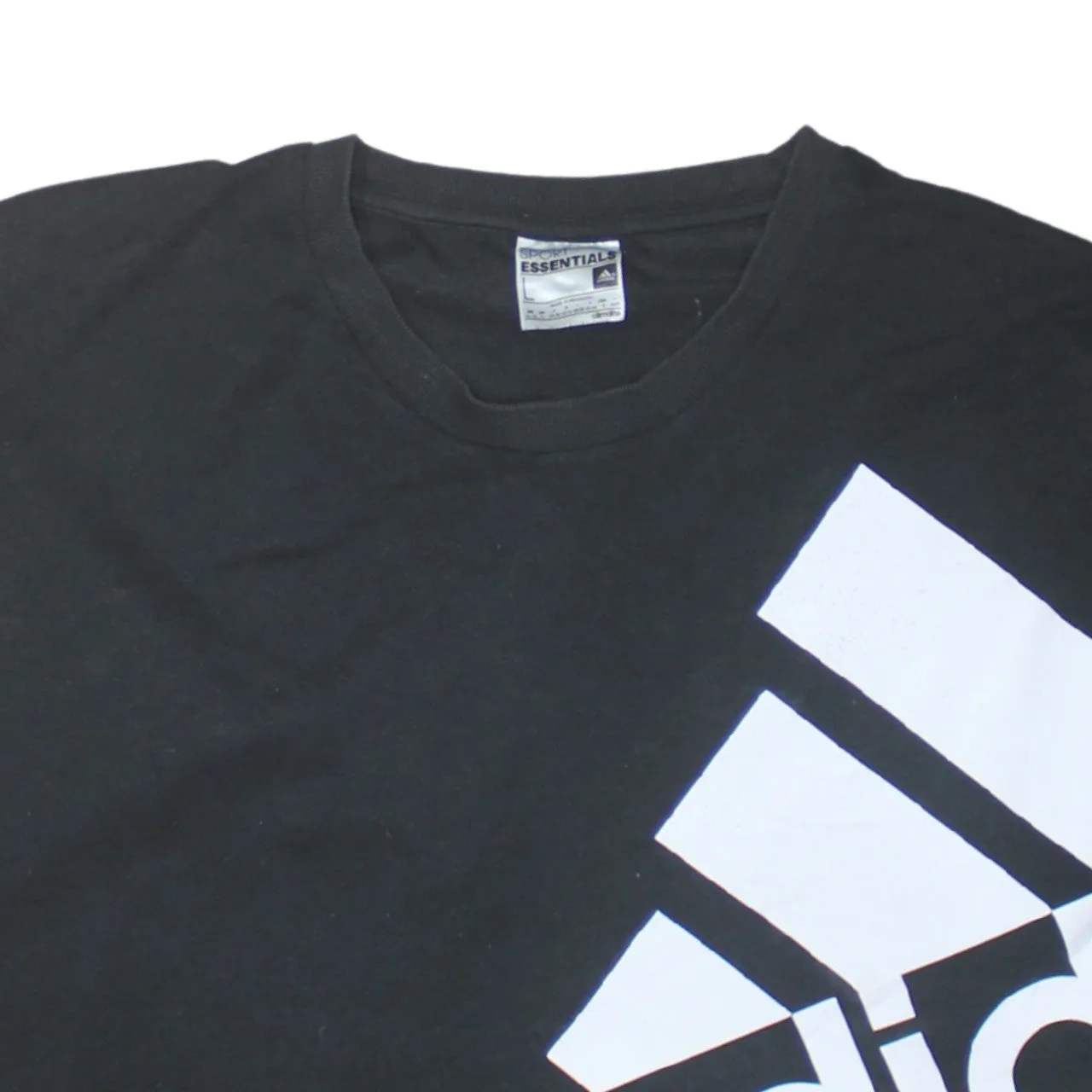 Adidas Black Sweatshirt Women’s Large Printed Big Logo Climalite Crewneck Pullover Top sold by Vintage Club product image thumbnail 3