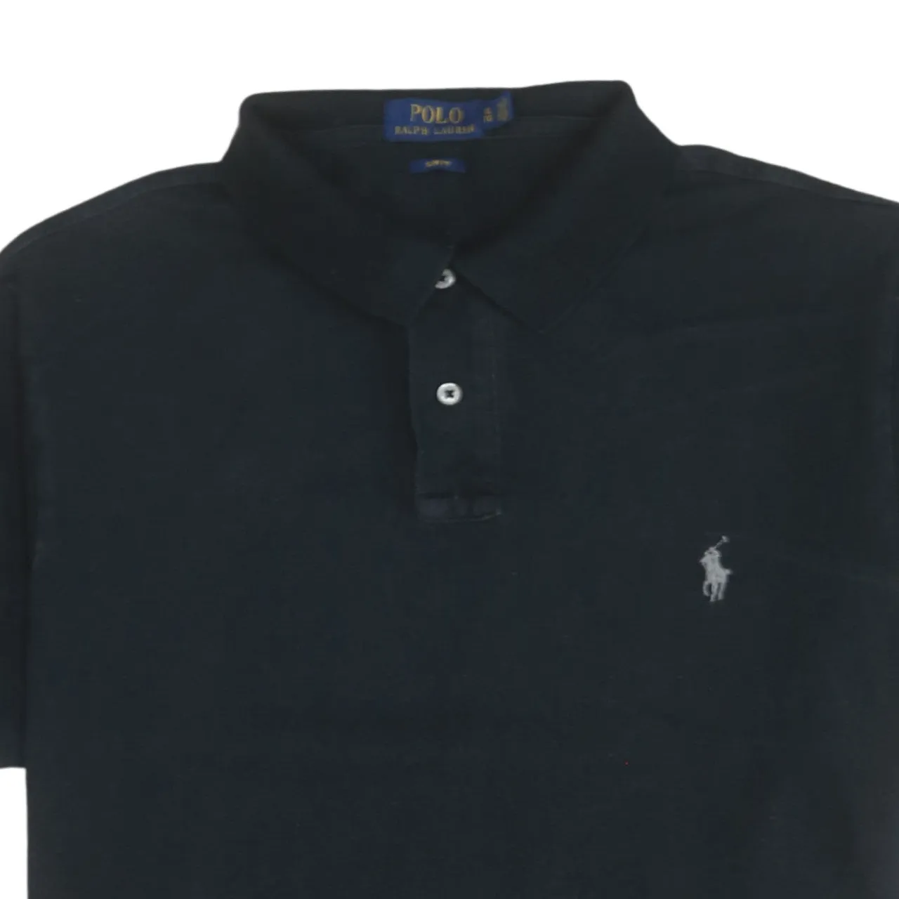 Polo Ralph Lauren Black Polo Shirt Women’s XLarge Embroidered Pony Logo Short Sleeve Top sold by Vintage Club product image thumbnail 3