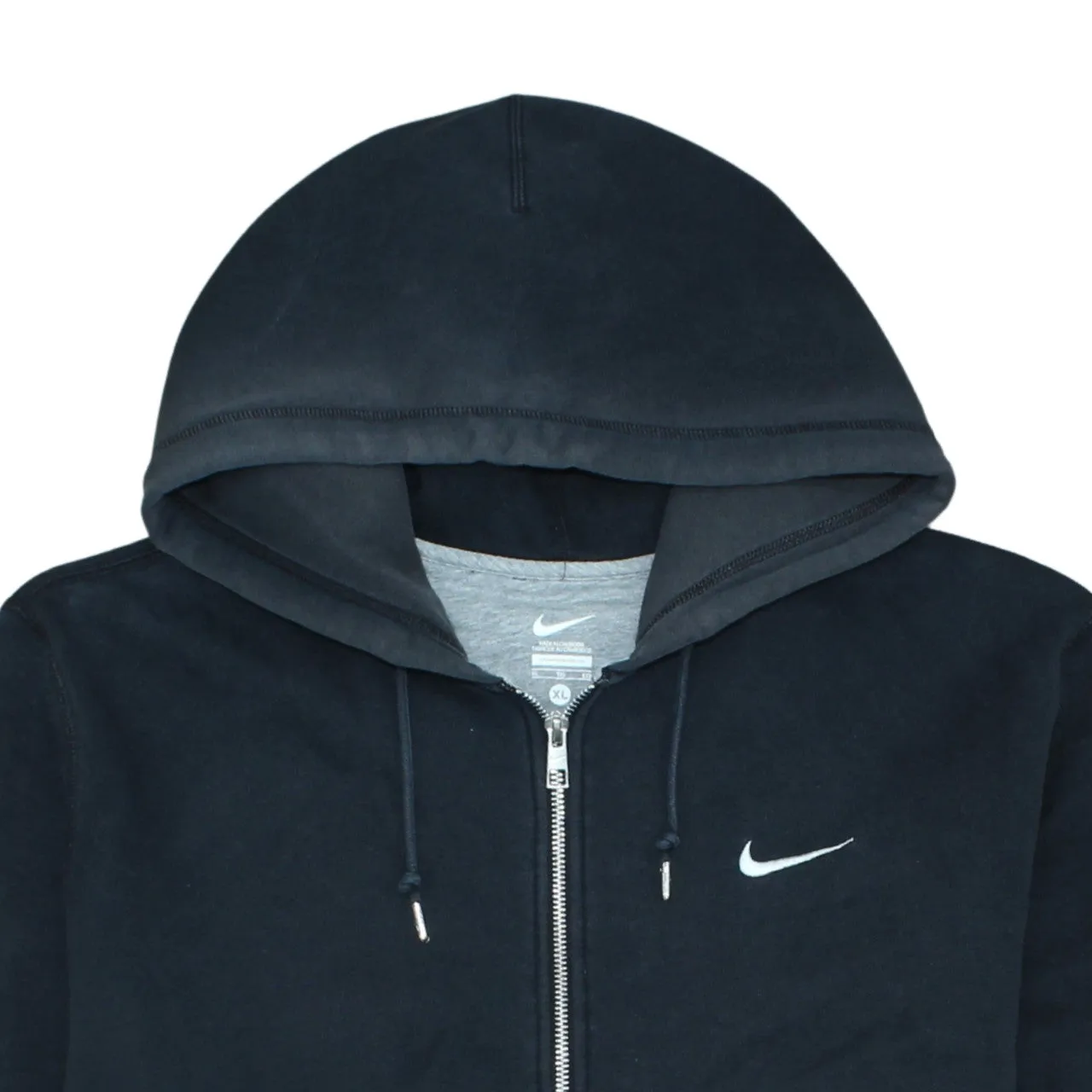 Nike Black Full Zip Hoodie Men's XLarge Embroidered Swoosh Drawstring Pockets Sweatshirt sold by Vintage Club product image thumbnail 3
