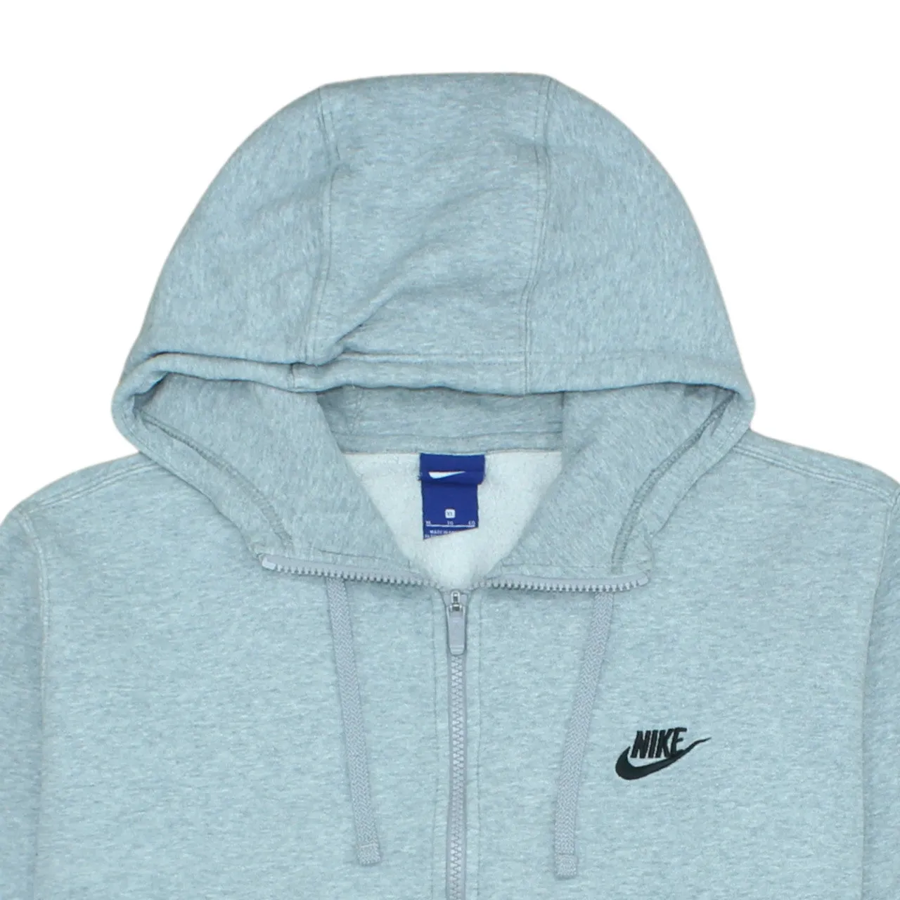 Nike Light Grey Hoodie Women’s XLarge Full Zip Embroidered Swoosh Fleece Lined Sweatshirt sold by Vintage Club product image thumbnail 3