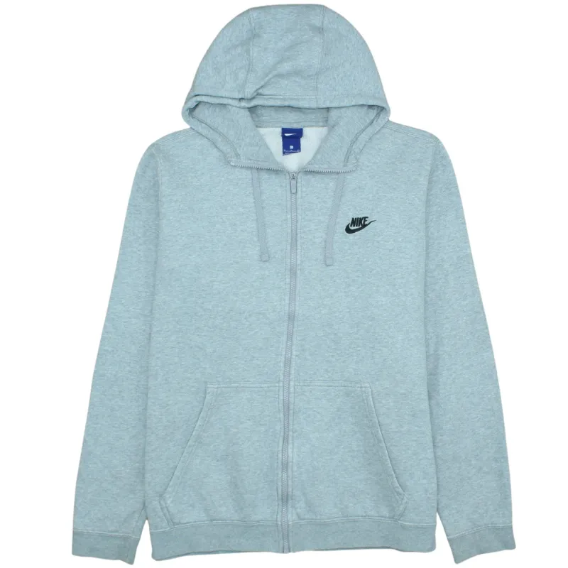 Nike Light Grey Hoodie Women’s XLarge Full Zip Embroidered Swoosh Fleece Lined Sweatshirt sold by Vintage Club