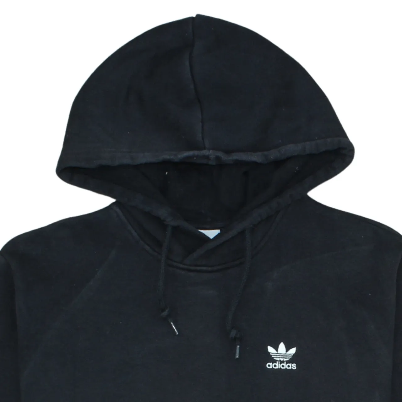 Adidas Black Hoodie Men’s Medium Trefoil Embroidered Logo Drawstring Pullover Sweatshirt sold by Vintage Club product image thumbnail 3