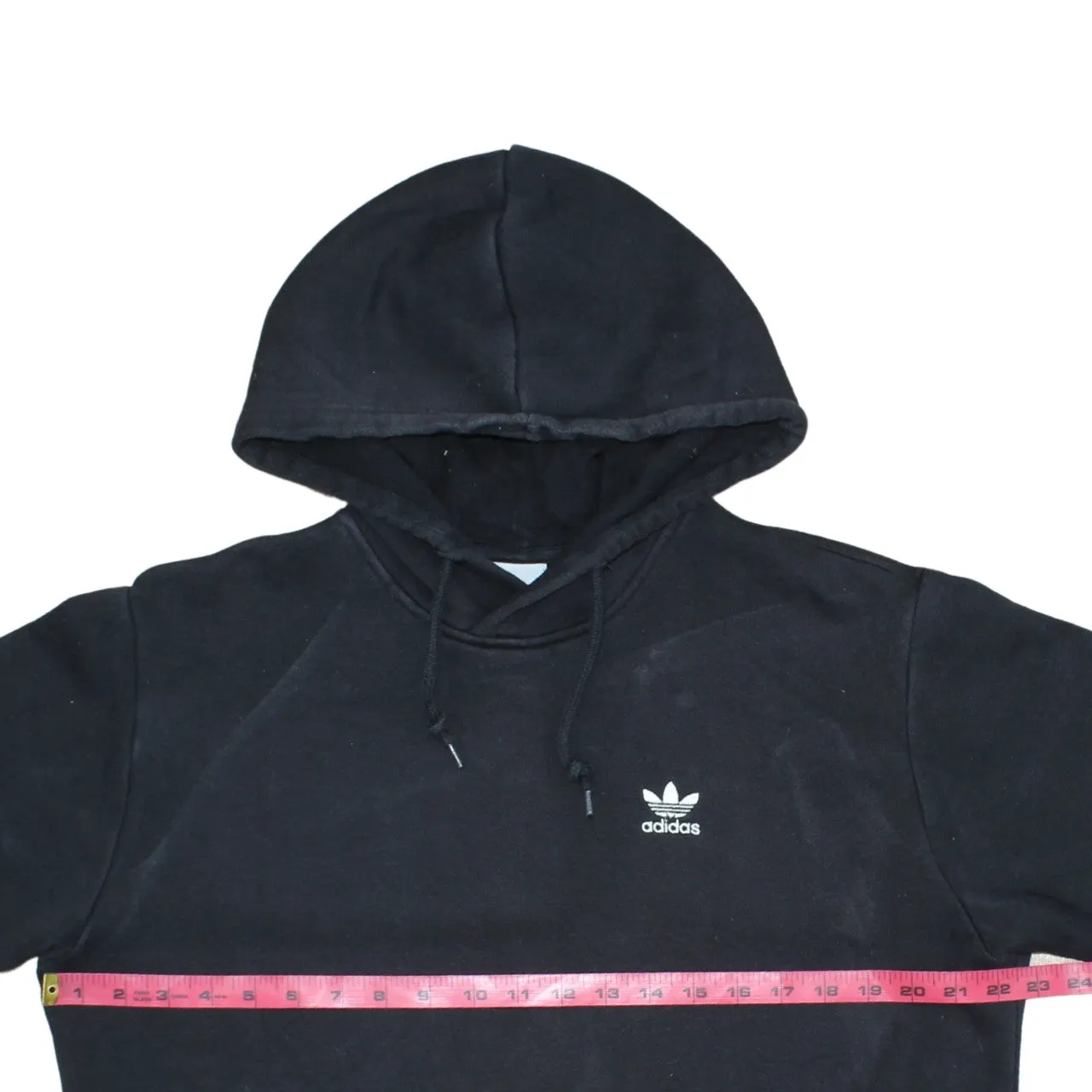 Adidas Black Hoodie Men’s Medium Trefoil Embroidered Logo Drawstring Pullover Sweatshirt sold by Vintage Club product image thumbnail 5