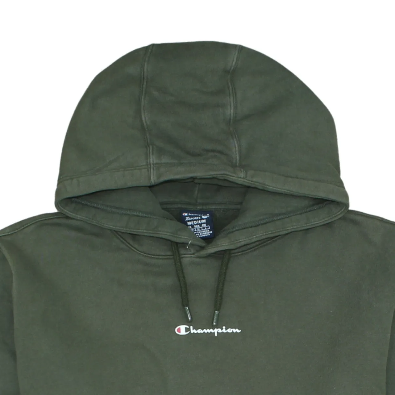 Champion Khaki Green Hoodie Men's Medium Printed Sleeve Logo Pullover Sweatshirt sold by Vintage Club product image thumbnail 3