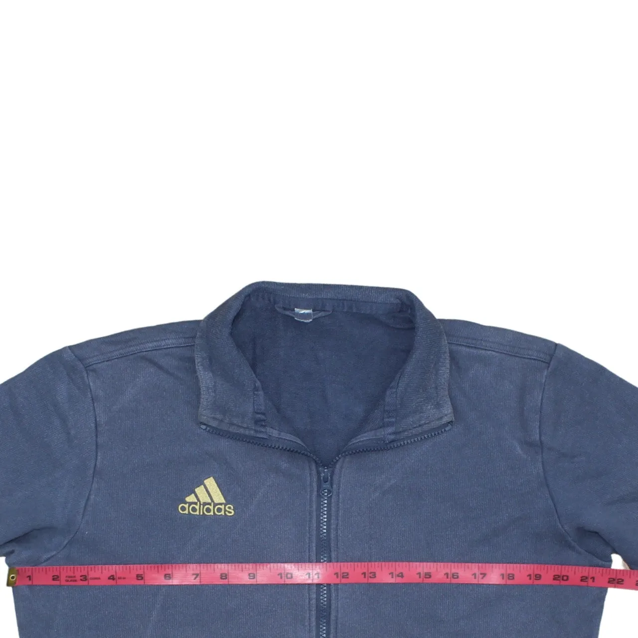 Adidas Navy Blue Track Jacket Men's Medium Embroidered Logo Three Stripe Sleeves Sweatshirt sold by Vintage Club product image thumbnail 5