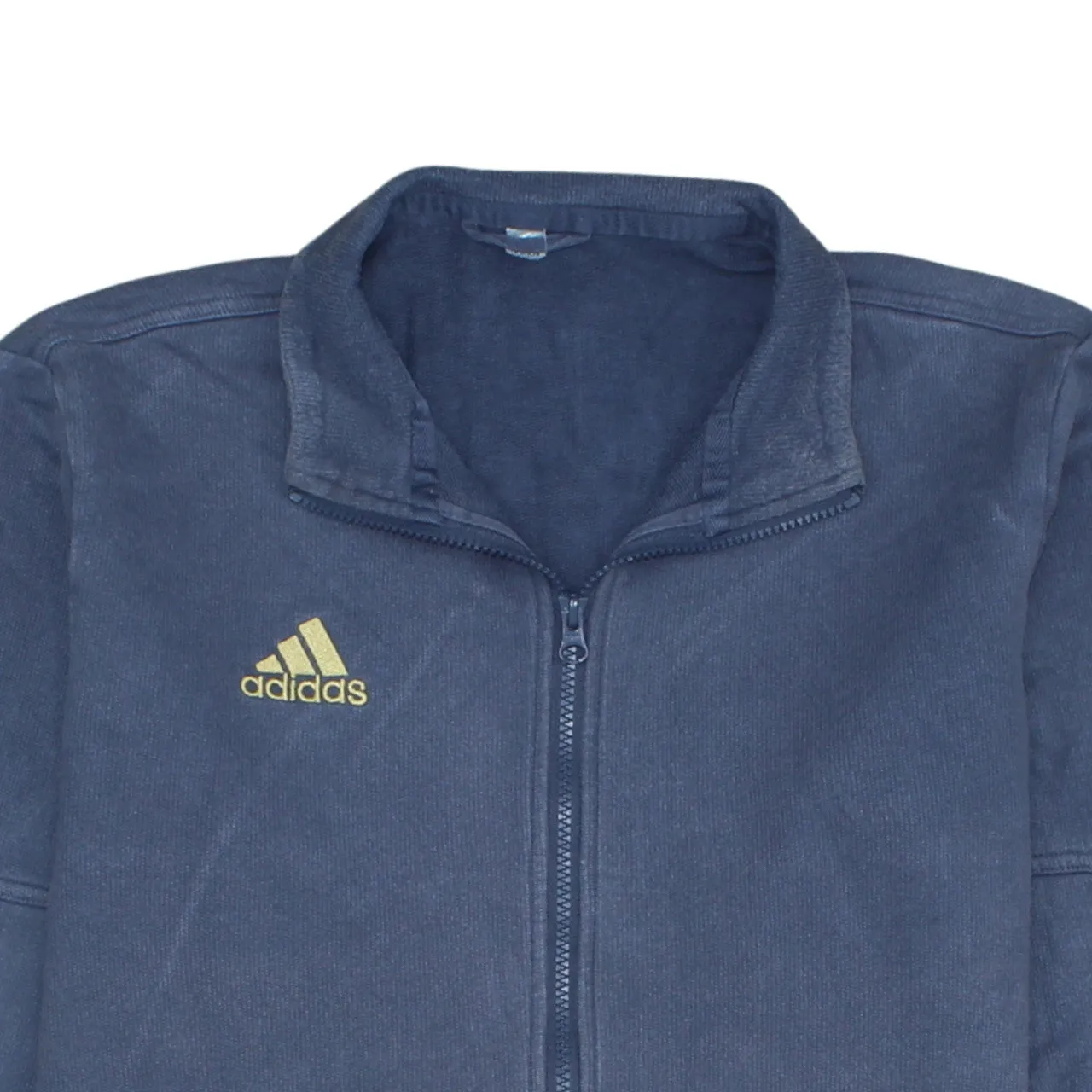 Adidas Navy Blue Track Jacket Men's Medium Embroidered Logo Three Stripe Sleeves Sweatshirt sold by Vintage Club product image thumbnail 3