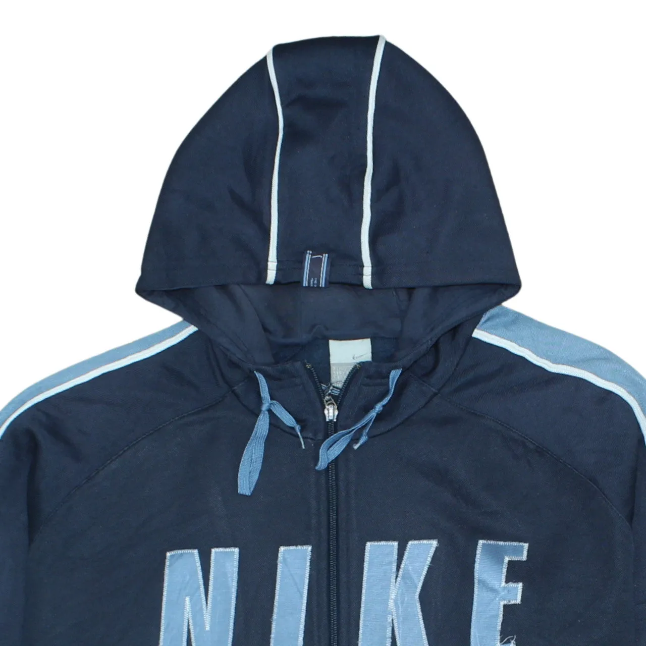Nike Navy Blue Full Zip Hoodie Men’s XLarge Embroidered Logo Contrast Stripe Sleeves Sweatshirt sold by Vintage Club product image thumbnail 3